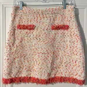 Zara Woven Pink and White Confetti Skirt
